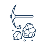 Mining tools and materials representing heavy industrial shim applications