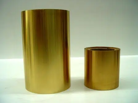 Wide and narrow rolls of brass shim stock