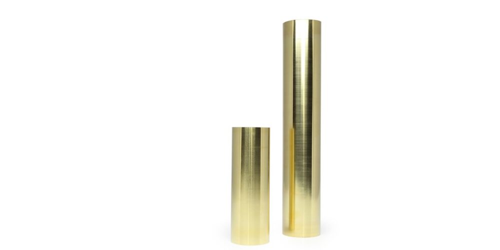 Two rolls of brass shim stock