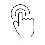 Hand touch alignment icon Hand touch alignment icon