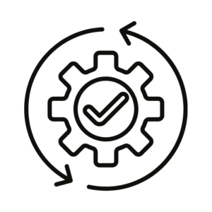 Gear with tick icon