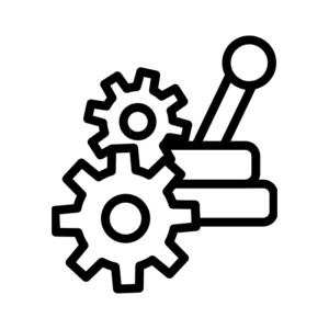 Gearstick and gears icon