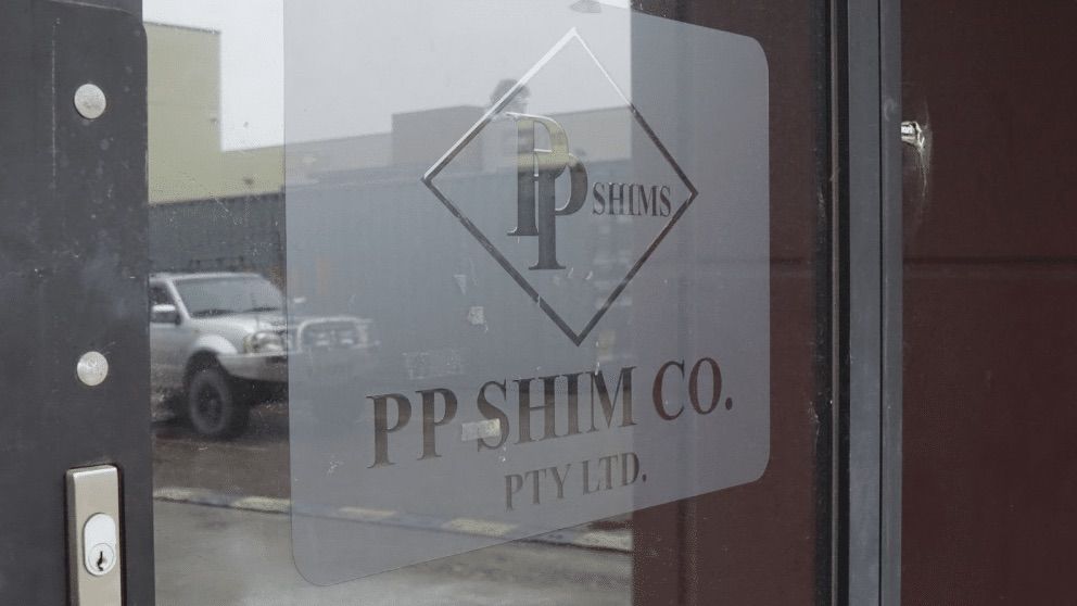 PP Shim Co. Pty Ltd signage on the office door